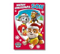 Paw Patrol Son Christmas Card, Multi, PTX02