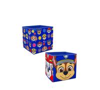 Paw Patrol Officially Licensed Storage Boxes | 2 pack Foldable Storage Cubes Faces Design with Chase and Marshall | Perfect For Organising Children's Room, Kids Playroom, 30 x 30cm