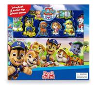 Paw Patrol Stuck on Stories - Activity Books for kids, 16-page storybook, 8 toy suction cups, 2 board games to enjoy