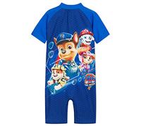 Paw Patrol Swimming Costume Boys Swimsuit All in One Short Sleeve UV50 Protection (4-5 Years) Navy