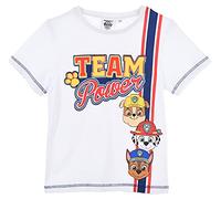 Paw Patrol T Shirt for Boys with Chase and Marshall The Mighty Pups White 6 Years