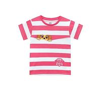Paw Patrol T-Shirt Girls | Skye Striped Cotton T Shirt | Summer Clothes for Girls | Pink 6-7 Years