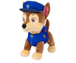 PAW Patrol, Talking Chase 30.5-cm-tall Interactive Plush Toy with Sounds, Phrases and Wagging Tail, Stuffed Animals, Kids Toys for Ages 3 and up