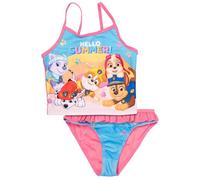 Paw Patrol Tankini Swimming Costume with Ruffles for Girls - Hello Summer Two-Piece Children's Swimming Costume (DE/NL/SE/PL, Numerical, 110, 116, Regular, Pink/Blue)