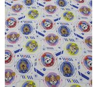 PAW Patrol Team Badges Fabric - Children's Cotton Featuring Marshal, Chase, Rubble and Sky, Perfect for Sewing, Quilting and Craft. Oeko-TEX Textiles