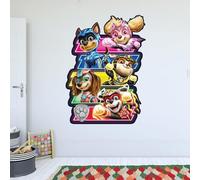 PAW Patrol: The Mighty Movie - PAW Patrol Group Colour Panels Wall Sticker (90cm Height x 65cm Width)