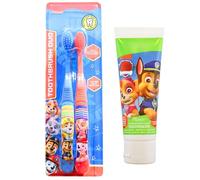 Paw Patrol Toothbrushes (2 Pack) and Paw Patrol Strawberry Flavour Toothpaste (75ml) Set. Kids Toothbrush and Toothpaste Set. Great Stocking Filler/Xmas Gift