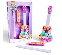 Paw Patrol Toy Guitar Kids 3 Piece Band - Ukulele, Recorder & Slide Whistle - 16 Inch Ukulele for Kids, Musical Flute, My First Musicical Instrument Toy Set & Bookmark, Children Age 3 + Girls Guitar