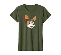 PAW Patrol Tracker Grin T-Shirt, Women, Olive Green, Small