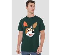 Paw Patrol Tracker Grin Unisex T-Shirt, Hunter Green | Size: Medium Paw Patrol Green M