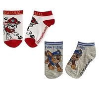 Paw Patrol Trainer Socks Boys Girls Kids - Pack of 2 (6-8.5, Marshall)