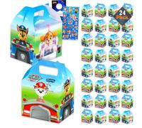 Paw Patrol Treat Boxes Set for Celebrations - Bundle with 24 Favor Boxes for Birthdays, Prizes, Plus Stickers, More | Paw Patrol Party Favors for Boys, Girls