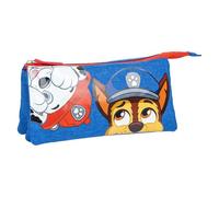 Paw Patrol Triple Compartment School Pencil Case with Zip Closure for Kids