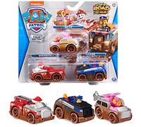 PAW PATROL 6060795 3 Pack True Metal Ride On Mud Cars with Skye, Chase and Marshall 1:55 Scale Kids Toy