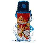 Paw Patrol Water Bottle 600ml/21oz - Aluminium Kids Water Bottle with Straw and Push Button, Leak-Proof Bottle with Spout Cover for Kids, Straw Top Water Tumbler