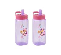 Paw Patrol Water Bottle, 6M+ BPA Free 2 Pack 420ml Straw Sipper for Toddlers, Reusable Non- Spill Flip Up Pink Kids Lightweight Portable School Nursery Bottle