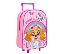 TDL Kids Girls Skye Unicorn Patrol Character Standard Folding Trolley Hand Luggage Bag for School Travel Holidays.
