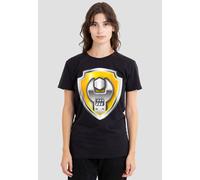Paw Patrol Women's Rubble Badge T-Shirt, Black | Size: Large Paw Patrol Black L