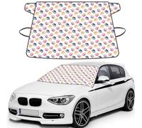 Paw Pattern Animal Imprint On A White, Car Windshield Cover, Protective Windscreen Cover - Snow Ice Sun UV Dust Water Resistant - Fit for Most Cars