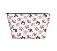 Paw Pattern Animal Imprint On A White, Toiletry Pouch Makeup Bag Cosmetic Bag Portable Travel Toiletry Bag