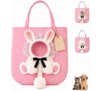 Paw P ag, Breathable Pet Canvas Shoulder Carrier, Dog Carrying Bag, Cute Head-Out Pet Lion-Shaped Rabbit Shape Canvas Animal Tote Bag Adjustable Neck Small Pets Carrier for Outdoor Use (A, M)