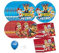 Paw Plates, Cake Plates, and Napkins - Paw Patrol Birthday Party Supplies Bundle - Serves 8 Guests
