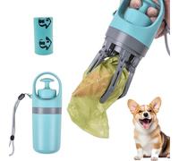 Paw Poop Scooper - Portable Dog Poop Holder with Waste Bag Pouch, No-Touch Handheld Doggy Poops Scooper for Outdoor Walking (BLUE)