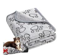 Paw Print Blanket - Puppy Couch Blanket, Warm Soft Sleep Mat | Cute Dog Fleece Cover, Cozy Bed Mat for Small Medium Pets, Sofa Protector, Plush Cushion for Kennel Crate Carrier Travel Sleeping