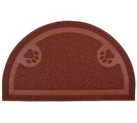 Paw Print Cat Litter Mat, Kitten Litter Mat, Door Mat, Semicircle,60x36cm (Coffee)