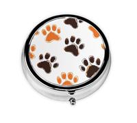 Paw Print Colorful Small Pill Box 3 Compartment Portable Pill Box for Purse Pocket Heart Mini Medicine Organiser for Daily Vitamin Fish Oil Storage