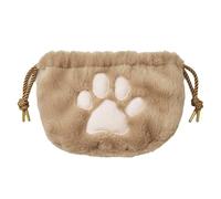 Paw Print Cosmetic Bag - Cat Shaped Toiletry Organizer Makeup Bag | Drawstring Travel Pouch Portable Beauty Organizer Bag Accessory Item, Khaki, Please refer to the description, Please refer to