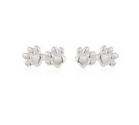 Paw Print Crawler Climber Studs Earrings for Women Girls 925 Sterling Silver Small Cute Dog Cat Claw Cartilage Tragus Piercing Earring Lovely Minimalist Animal Statement Birthday Jewelry Gifts