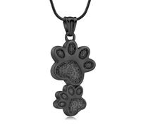 Paw Print Cremation Jewelry for Ashes for Pet Infinity Cross Urn Necklace for Ashes Stainless Steel Ashes Pendant Keepsake Memorial Jewelry for Dog Cat Ashes, Stainless Steel, No Gemstone