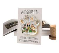 Paw Print Cuddle - Souvenir Decorations for the Animal Groomer with Card, Encouragement Keepsake - Ideal for Friends, Women, Men, Adults, Boys, Girls, Model A, Se référer au descriptif, Refer to
