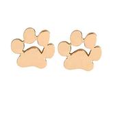 Paw Print Cute Hollow Dog Cat Footprint Ear Cubic Zirconia Animals Stud Earrings Gifts for Girls Women Ladies ()