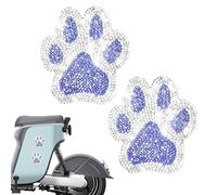 Paw Print Decal - Glitter Crystal Rhinestone Pet Footprint, Shiny Animal Paw Mark Adhesive | Weatherproof Vinyl Art Vehicle Exterior, Smooth Customization, Decorative Touch Personal Items