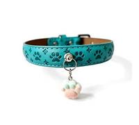 Paw Print Dog Collar for Small Medium Dogs Cats, Comfortable Pet Neck Collar (Green, L)