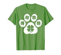 Paw Print Dog Owner Lover Patricks Day Shamrock Men Women T-Shirt