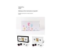 Paw Print Frame Kit,Dog/Cat Paw Print Kit,Soft Paw Print Clay Clean Touch Ink Pad,Pet Paw Print Impression Kit White