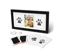Paw Print Frame Kit,Dog/Cat Paw Print Kit,Soft Paw Print Clay Clean Touch Ink Pad,Pet Paw Print Impression Kit Black