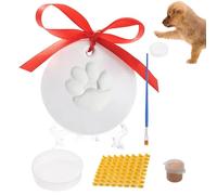 Paw Print Keepsake Kit - Air Dried Footprint Memorial Print, First Christmas Ornament Made of Clay, Handprint DIY Craft Kit with Rolling Pin | For Dogs, Cats, , Sincere Homes