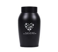 Paw Print Keepsake Urns - Pet Memorial Urns for Dog & Cat Ashes (Medium, Black)