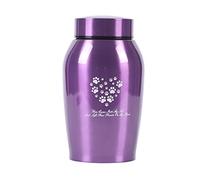 Paw Print Keepsake Urns - Pet Memorial Urns for Dog & Cat Ashes (Medium, Purple)