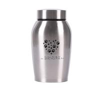 Paw Print Keepsake Urns - Pet Memorial Urns for Dog & Cat Ashes (Medium, Silver)