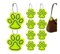 Paw Print Keyring - PVC 5x5cm 10 Pieces | Paw Keychain Pendant | Paws Shaped Keychain Pendant Reflective Collectible Cat Paws Keychains Pendants Decor For Keys Bags Backpacks And Party Favors