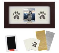 Paw Print Kit for Dogs with Frame, DIY Cat Paw Print Impression Kit Keepsake, Clean Touch Ink Pad for Pets, Memorial Frame for Cats and Dogs