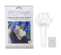 Paw Print Memorial Garden Plant Marker with Forget Me Not Seeds | Remembering Your Beloved Cat or Dog | Planting Seeds of Love and Remembrance | Pet Loss Gift for Bereavement