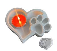 Paw Print Mold,Dog Paw Print Kit,Candle Mold Keychain Charm Silicone Molds,Resin Moulds Silicone Large,Jewelry Molds Heart Paw Print, Pendant Mould Epoxy Mold, Plaster Mold for Keychain Pendant Resin