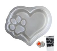Paw Print Mold - Silicone Casting Form | Heart Pattern Maker, Epoxy Resin Pendant Shape, Clay Soap Wax Plaster Craft Tool, Keychain Charm Jewelry Making Kit, Decorative Tray Art Supplies DIY H