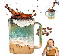 Paw Print Ocean Shoreline Mug,pawprint Ocean Shoreline Mug,3d Printed Shoreline Mug,paw Print Oce-an Shoreline Mug,Handmade Ceramic Coffee & Tea Cup, Artistic Taste Drinking Water Tool for Milk